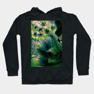 tropical triffids palms ferns , pastel flowers art print Hoodie